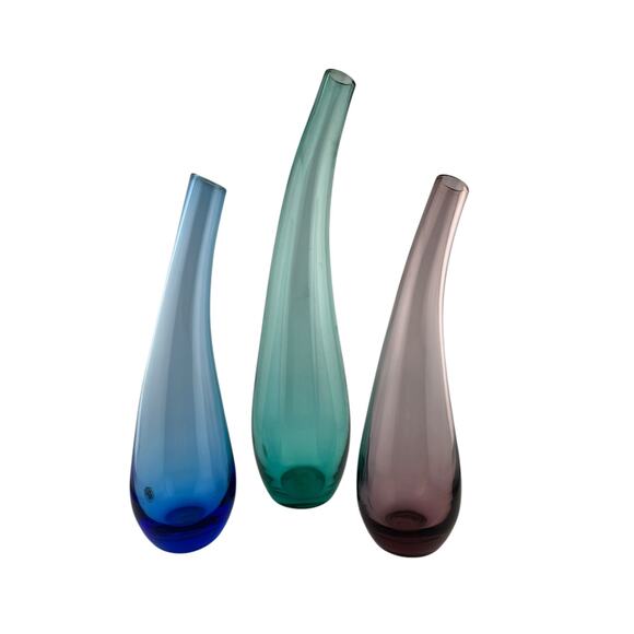 Limited Edition Retired IKEA Hand Blown Art Glass Bud Vases Set of 3 000.284.43 - Picture 1 of 2